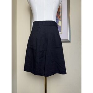 Theory Mini Skirt Lormine Linen Blend Flare | Black |‎ Womens Size 8